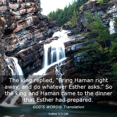 Picture 03 - Esther 5:5 GW - The king replied, “Bring Haman right away, and - Bible Verse Picture