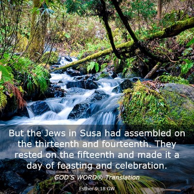 Picture 03 - Esther 9:18 GW - But the Jews in Susa had assembled on the - Bible Verse Picture