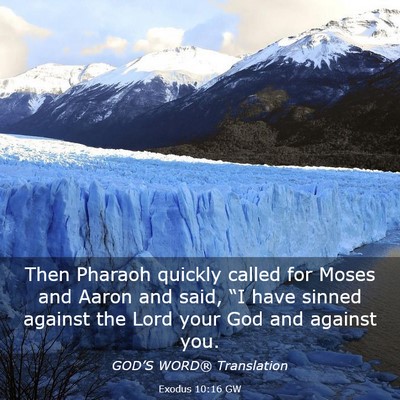 Picture 03 - Exodus 10:16 GW - Then Pharaoh quickly called for Moses and Aaron - Bible Verse Picture