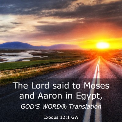 Picture 03 - Exodus 12:1 GW - The Lord said to Moses and Aaron in - Bible Verse Picture