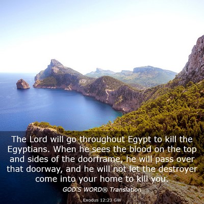 Picture 03 - Exodus 12:23 GW - The Lord will go throughout Egypt to kill the - Bible Verse Picture