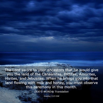 Picture 03 - Exodus 13:5 GW - The Lord swore to your ancestors that he would - Bible Verse Picture