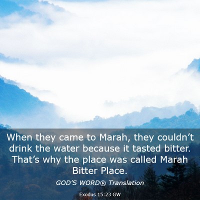 Picture 03 - Exodus 15:23 GW - When they came to Marah, they couldn’t drink - Bible Verse Picture