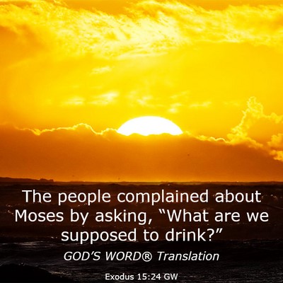 Picture 03 - Exodus 15:24 GW - The people complained about Moses by asking, - Bible Verse Picture