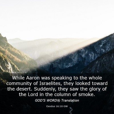 Picture 03 - Exodus 16:10 GW - While Aaron was speaking to the whole community - Bible Verse Picture