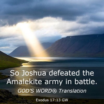 Picture 03 - Exodus 17:13 GW - So Joshua defeated the Amalekite army in - Bible Verse Picture