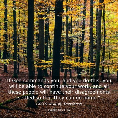Picture 03 - Exodus 18:23 GW - If God commands you, and you do this, you will be - Bible Verse Picture