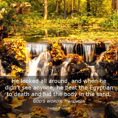 Picture 03 - Exodus 2:12 GW - He looked all around, and when he didn’t see - Bible Verse Picture