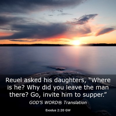 Picture 03 - Exodus 2:20 GW - Reuel asked his daughters, “Where is he? Why - Bible Verse Picture