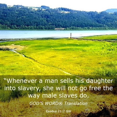 Picture 03 - Exodus 21:7 GW - “Whenever a man sells his daughter into - Bible Verse Picture