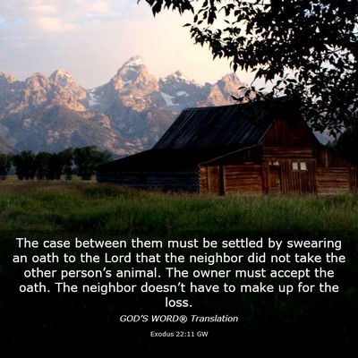 Picture 03 - Exodus 22:11 GW - The case between them must be settled by swearing - Bible Verse Picture