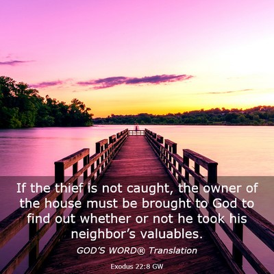 Picture 03 - Exodus 22:8 GW - If the thief is not caught, the owner of the - Bible Verse Picture