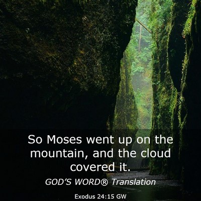Picture 03 - Exodus 24:15 GW - So Moses went up on the mountain, and the cloud - Bible Verse Picture