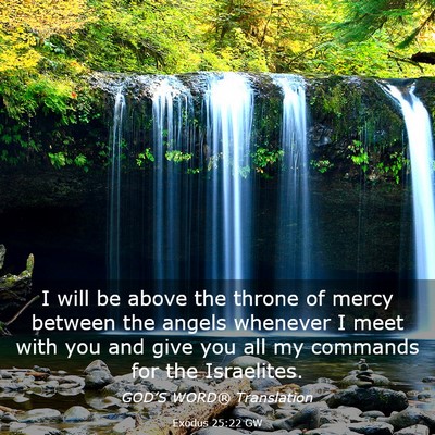 Picture 03 - Exodus 25:22 GW - I will be above the throne of mercy between the - Bible Verse Picture