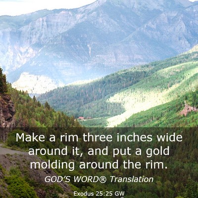 Picture 03 - Exodus 25:25 GW - Make a rim three inches wide around it, and put a - Bible Verse Picture