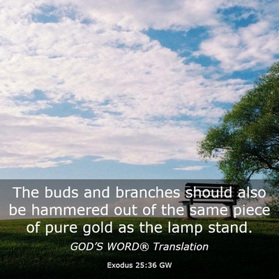 Picture 03 - Exodus 25:36 GW - The buds and branches should also be hammered out - Bible Verse Picture