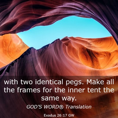 Picture 03 - Exodus 26:17 GW - with two identical pegs. Make all the frames for - Bible Verse Picture