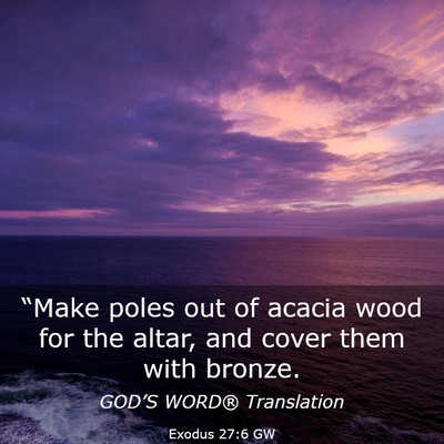 Picture 03 - Exodus 27:6 GW - “Make poles out of acacia wood for the altar, - Bible Verse Picture