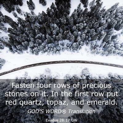 Picture 03 - Exodus 28:17 GW - Fasten four rows of precious stones on it. In the - Bible Verse Picture