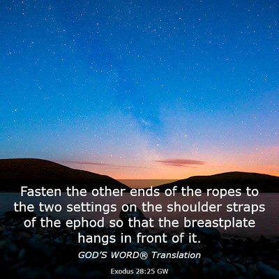 Picture 03 - Exodus 28:25 GW - Fasten the other ends of the ropes to the two - Bible Verse Picture