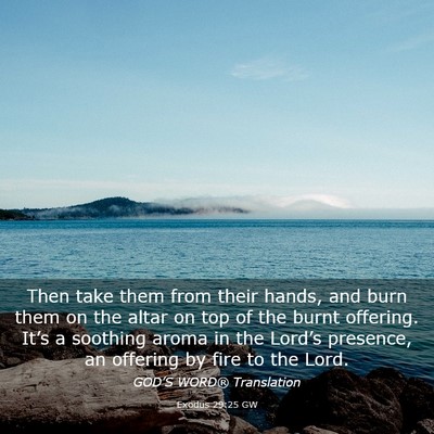 Picture 03 - Exodus 29:25 GW - Then take them from their hands, and burn them on - Bible Verse Picture