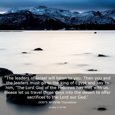 Picture 03 - Exodus 3:18 GW - “The leaders of Israel will listen to you. Then - Bible Verse Picture