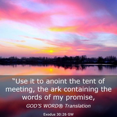 Picture 03 - Exodus 30:26 GW - “Use it to anoint the tent of meeting, the ark - Bible Verse Picture
