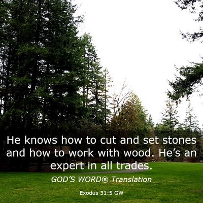 Picture 03 - Exodus 31:5 GW - He knows how to cut and set stones and how to - Bible Verse Picture