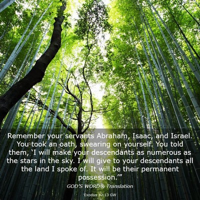 Picture 03 - Exodus 32:13 GW - Remember your servants Abraham, Isaac, and - Bible Verse Picture