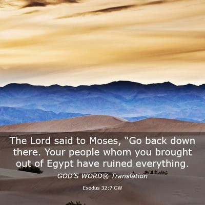 Picture 03 - Exodus 32:7 GW - The Lord said to Moses, “Go back down there. - Bible Verse Picture