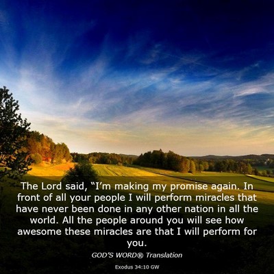 Picture 03 - Exodus 34:10 GW - The Lord said, “I’m making my promise again. - Bible Verse Picture