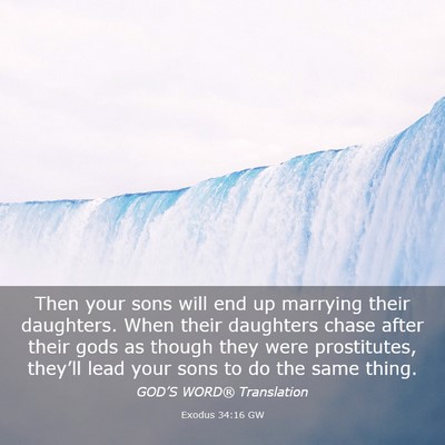 Picture 03 - Exodus 34:16 GW - Then your sons will end up marrying their - Bible Verse Picture