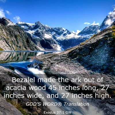 Picture 03 - Exodus 37:1 GW - Bezalel made the ark out of acacia wood 45 inches - Bible Verse Picture