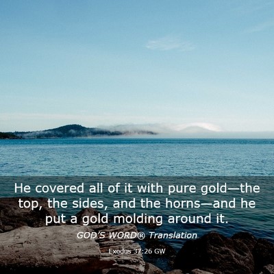 Picture 03 - Exodus 37:26 GW - He covered all of it with pure gold—the top, - Bible Verse Picture