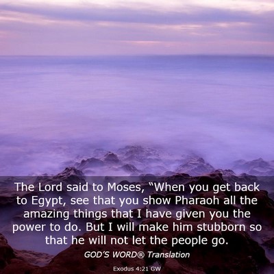 Picture 03 - Exodus 4:21 GW - The Lord said to Moses, “When you get back to - Bible Verse Picture
