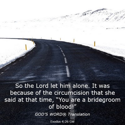 Picture 03 - Exodus 4:26 GW - So the Lord let him alone. It was because of the - Bible Verse Picture
