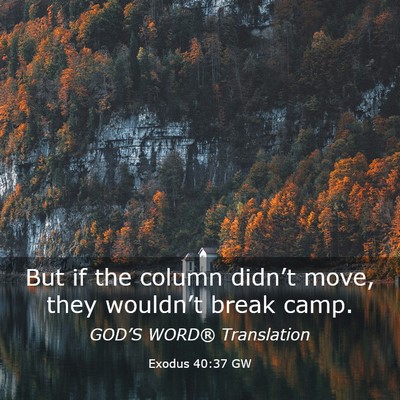 Picture 03 - Exodus 40:37 GW - But if the column didn’t move, they wouldn’t - Bible Verse Picture