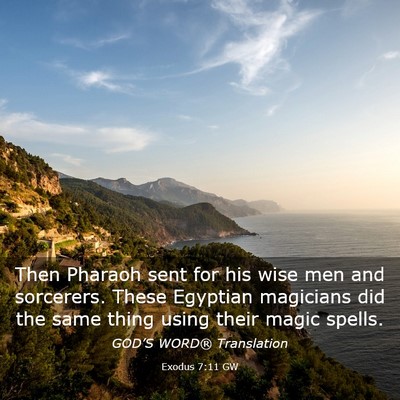 Picture 03 - Exodus 7:11 GW - Then Pharaoh sent for his wise men and sorcerers. - Bible Verse Picture