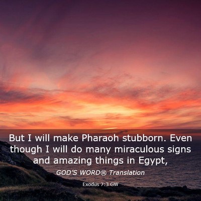 Picture 03 - Exodus 7:3 GW - But I will make Pharaoh stubborn. Even though I - Bible Verse Picture
