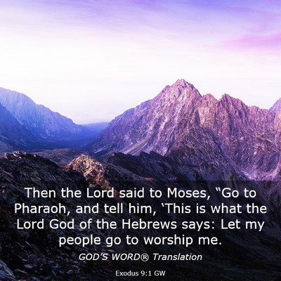 Picture 03 - Exodus 9:1 GW - Then the Lord said to Moses, “Go to Pharaoh, - Bible Verse Picture