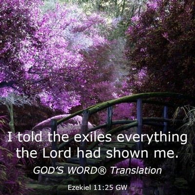 Picture 03 - Ezekiel 11:25 GW - I told the exiles everything the Lord had shown - Bible Verse Picture