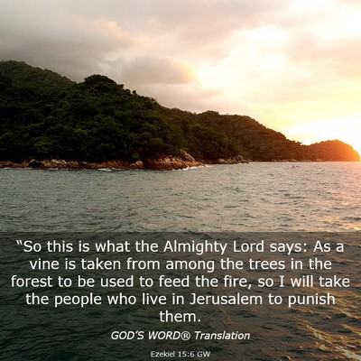 Picture 03 - Ezekiel 15:6 GW - “So this is what the Almighty Lord says: As a - Bible Verse Picture