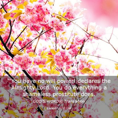 Picture 03 - Ezekiel 16:30 GW - “‘You have no will power! declares the - Bible Verse Picture
