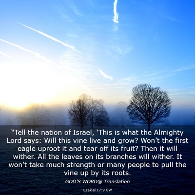 Picture 03 - Ezekiel 17:9 GW - “Tell the nation of Israel, ‘This is what the - Bible Verse Picture