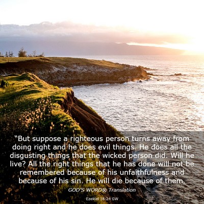 Picture 03 - Ezekiel 18:24 GW - “But suppose a righteous person turns away from - Bible Verse Picture