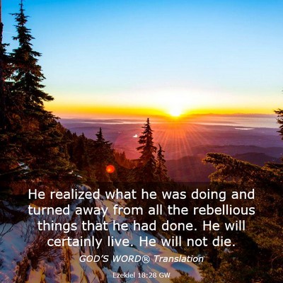 Picture 03 - Ezekiel 18:28 GW - He realized what he was doing and turned away - Bible Verse Picture