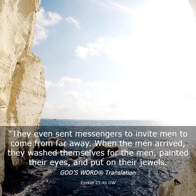 Picture 03 - Ezekiel 23:40 GW - “They even sent messengers to invite men to - Bible Verse Picture
