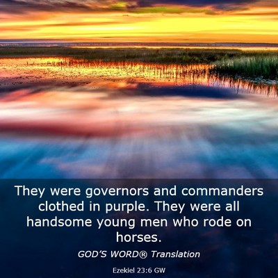 Picture 03 - Ezekiel 23:6 GW - They were governors and commanders clothed in - Bible Verse Picture
