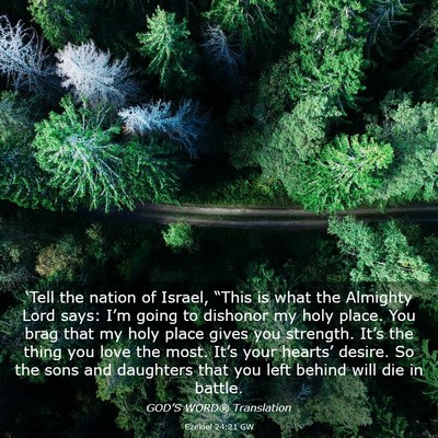 Picture 03 - Ezekiel 24:21 GW - ‘Tell the nation of Israel, “This is what the - Bible Verse Picture
