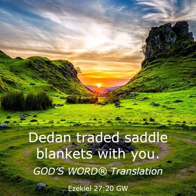 Picture 03 - Ezekiel 27:20 GW - Dedan traded saddle blankets with - Bible Verse Picture
